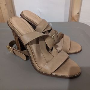 Forever 21 lace up nude heels 8.5